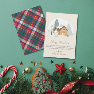 Elegante Skript-Tannenbaum Nicht-Photo-Aquarell-We Feiertagskarte