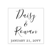 Elegante Skriptcouptnamen mit Hochzeitdatum Gummistempel (Prägung)