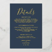 Elegante Skriptdetails Hochzeitskarte Folieneinladung (Vorderseite)