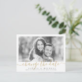 Elegante Skripte ändern das Datum der Verschiebung Postkarte (Stehend Vorderseite)