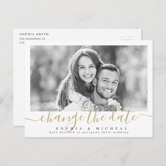 Elegante Skripte ändern das Datum der Verschiebung Postkarte (Vorne/Hinten)