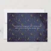 Elegante Skripte Himmelsmystische Sterne und Monde Dankeskarte (Rückseite)