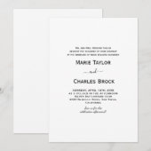 Elegante Skripteltern, die Einladung Hochzeit (Vorne/Hinten)