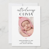 Elegante Skripterstellung. Geburt des Fotos Ankündigung (Vorderseite)