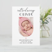 Elegante Skripterstellung. Geburt des Fotos Ankündigung (Stehend Vorderseite)