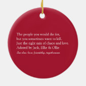 Elegante Skriptfamilie Definition Stilvoller Urlau Keramik Ornament (Hinten)