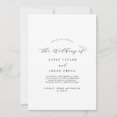 Elegante Skriptfront und Back the Wedding of Einladung (Vorderseite)