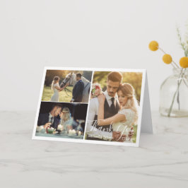 elegante Skripthochzeit 3 Fotos chic Dankeskarte