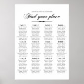 Elegante Skriptkalligrafie Hochzeitssitzkarte Poster (Vorne)