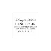 Elegante Skriptnamen Hochzeiten-Rücksendeadresse Gummistempel (Prägung)