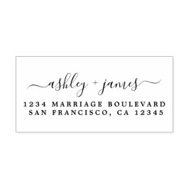Elegante Skriptnamen Hochzeiten-Rücksendeadresse Permastempel