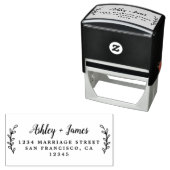 Elegante Skriptnamen Hochzeiten-Rücksendeadresse Permastempel (Beispiel)