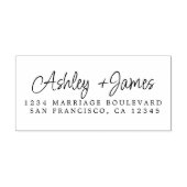 Elegante Skriptnamen Hochzeiten-Rücksendeadresse Permastempel (Design)