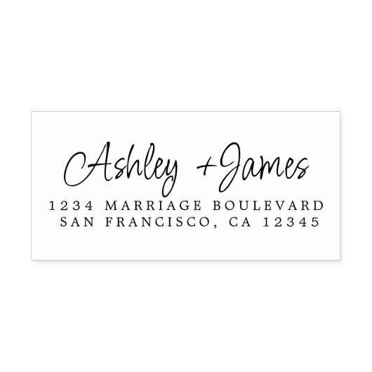 Elegante Skriptnamen Hochzeiten-Rücksendeadresse Permastempel (Design)