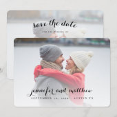 Elegante Skriptnamen Save the Date Fotokarte (Vorne/Hinten)