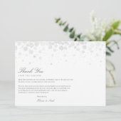 Elegante Skriptschneeflocken Danke Karte (Stehend Vorderseite)