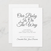 Elegante SkriptSchwangerschaft Ankündigung (Vorne/Hinten)