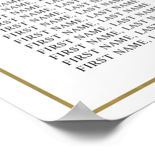 Elegante Skriptsitzungstabelle nach Tabelle 10 Poster (Ecke)