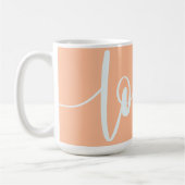 Elegante Skripttopographie hellorange Pachy-LIEBE Kaffeetasse (Links)