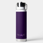 Elegante Skripttypinitialen und Name Deep Violet Trinkflasche (Hinten)