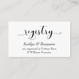 Elegante Skripttypografie, einfache Hochzeitsregis Begleitkarte