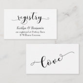 Elegante Skripttypografie, einfache Hochzeitsregis Begleitkarte (Vorne/Hinten)