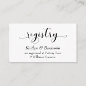 Elegante Skripttypografie, einfache Hochzeitsregis Begleitkarte (Vorderseite)