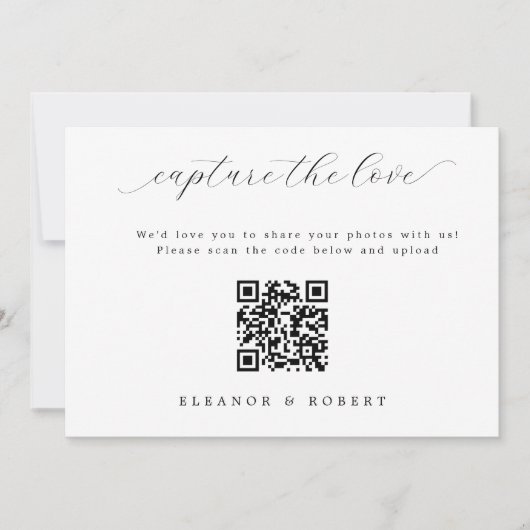Elegante SkriptWedding Capture the Liebe QR Code (Vorderseite)