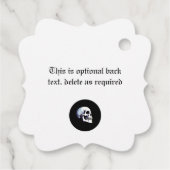 Elegante Skull Personalisiert Gotische Gastgeschen Geschenkanhänger (Rückseite)