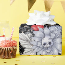 Elegante Skull Rose Coffin Silver Black