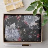 Elegante Skull Rose Coffin Silver Black Seidenpapier (Geschenk)