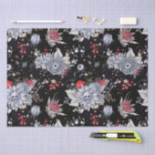 Elegante Skull Rose Coffin Silver Black Seidenpapier (Handwerk)