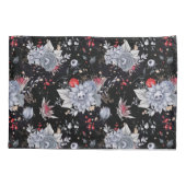 Elegante Skull-Rose Silver Black Kissenbezug (Rückseite)