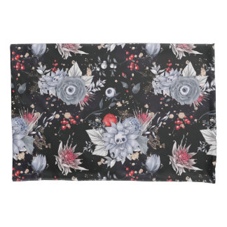 Elegante Skull-Rose Silver Black Kissenbezug