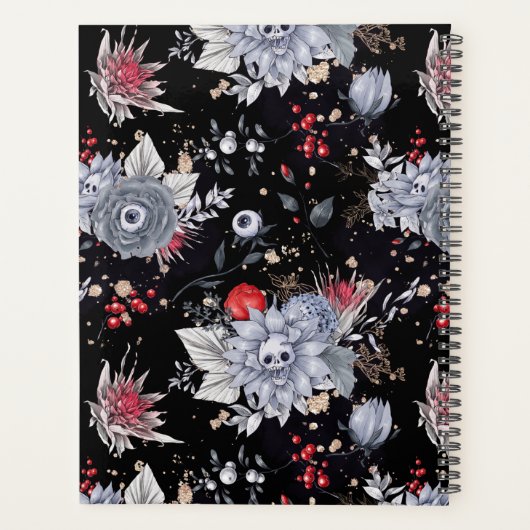 Elegante Skull-Rose Silver Black Planer (Rückseite)