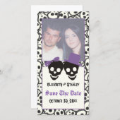 Elegante Skulls Halloween Hochzeit Save the Date (Vorne/Hinten)