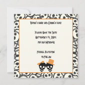 Elegante Skulls Halloween Hochzeit Save the Date (Rückseite)