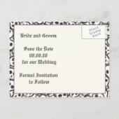 Elegante Skulls Halloween Hochzeit Save the Date Ankündigungspostkarte (Rückseite)