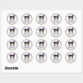 Elegante Skulls Halloween Hochzeit Save the Date Runder Aufkleber (Blatt)