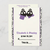 Elegante Skulls Halloween lila Hochzeitsfeier Plat Einladung (Vorne/Hinten)