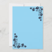 Elegante Sky Blue Wedding Einladung - Romantisch (Rückseite)