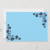 Elegante Sky Blue Wedding Einladung - Romantisch (Rückseite)