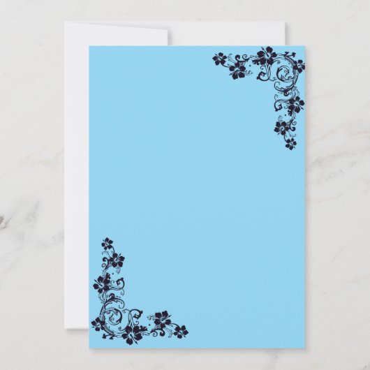 Elegante Sky Blue Wedding Einladung - Romantisch (Rückseite)