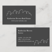 Elegante Skyline-Konturrealtor-Geschäfts-Karten Visitenkarte (Vorne/Hinten)