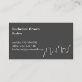 Elegante Skyline-Konturrealtor-Geschäfts-Karten Visitenkarte (Rückseite)