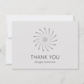 Elegante Slate Gray Abstrakte Blume Moderne Dankeskarte (Vorderseite)