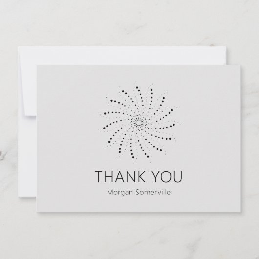 Elegante Slate Gray Abstrakte Blume Moderne Dankeskarte (Vorderseite)