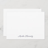 Elegante Slate Gray Script Diamond Signature Mitteilungskarte (Vorne/Hinten)