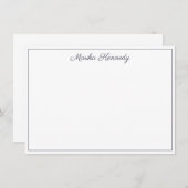 Elegante Slate Gray Script Diamond Signature Mitteilungskarte (Vorne/Hinten)