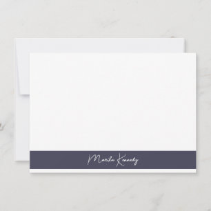 Elegante Slate Gray Script Signature Mitteilungskarte